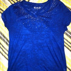 Beautiful Royal Blue V Neck